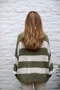 Pul Lexie nm20 brede horizontale streepjacquard - Olijf-wolwit Detail