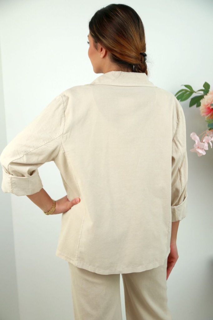 [201463] Fijne corduroy blazer Renze nm100 - Beige Detail