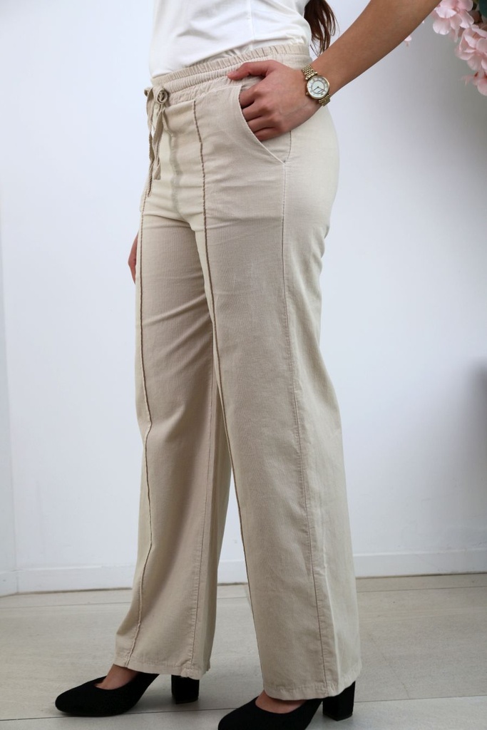 [201465] Fijne corduroy broek Ramona nm100 - Beige Detail