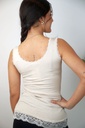 Tank top Rafi nm95 kanten boord en ronde hals  - Beige Detail