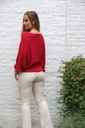[10017277] Pul Lowen vleermuismouw mouwvolant - Indisch rood Detail