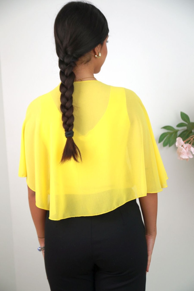 [201202] Crepe sjaal Riff - Geel Detail