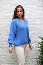 [10017279] Mohair trui Lune nm65 V-hals bevat mohair en wol - Blauw Detail