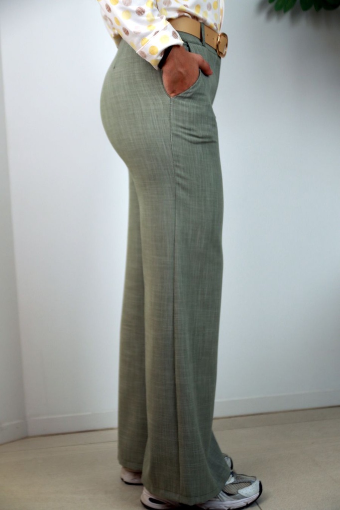 [201293] Flare broek Sven nm51 piqué  - Kaki Detail