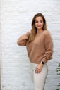 [10017279] Mohair trui Lune nm65 V-hals bevat mohair en wol - Camel Detail