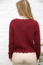 [10017527] Mohair cardigan Lisandro nm65 hals nacré knopen  - Bordeaux Detail
