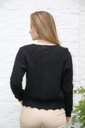 [10017527] Mohair cardigan Lisandro nm65 hals nacré knopen  - Zwart Detail