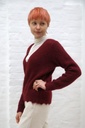 [10017527] Mohair cardigan Lisandro nm65 hals nacré knopen  - Bordeaux Detail