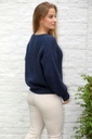 [10017279] Mohair trui Lune nm65 V-hals bevat mohair en wol - Donkerblauw Detail