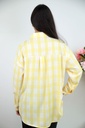 [201551] Geruit hemd Nejla nm40 polokraag nacré  - Lichtgeel Detail