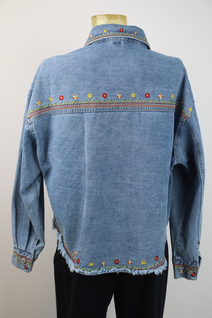 Jeansjasje Rana geborduurde bloemetjes nm98 - Jeansblauw-multicolor Detail