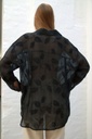 [201304] Blouse Remy geborduurd bladermotief nm85 - Zwart Detail