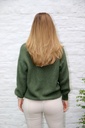 [10017279] Mohair trui Lune nm65 V-hals bevat mohair en wol - Kaki Detail