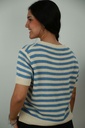 [201606] T-shirt Nuala nm50 tricot horizontale strepen  - Beige-blauw Detail
