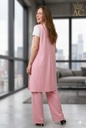[201617] Twin set Obaida nm47 mouwloze jas met assorti wijde broek sweaterstof - Roze Detail