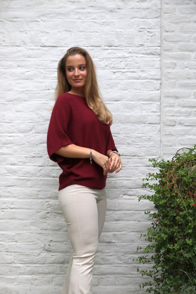 Pull Marley 3/4e vleermuismouw nm50 - Bordeaux Detail