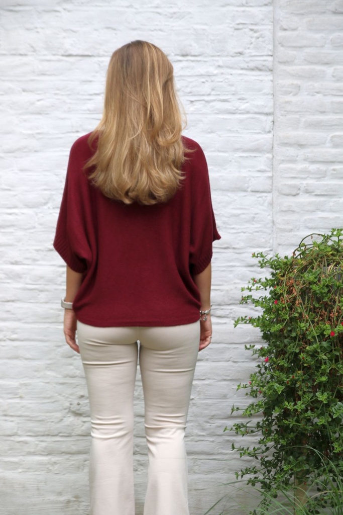 Pull Marley 3/4e vleermuismouw nm50 - Bordeaux Detail