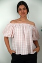 [201636] Blouse Nuna nm8 off-shoulder pofmouw  - Beige-roze Detail