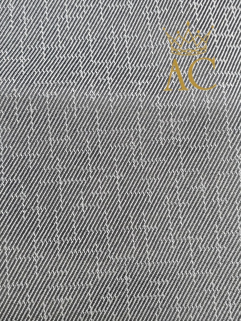 [201268] Broek Ouiam diagonale fijne strepen en gekruist moms's fit - Zwart Detail