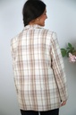 [201413] Blazer Nikay nopjesgaren geruit patroon reverskraag  - Wolwit-bruin Detail