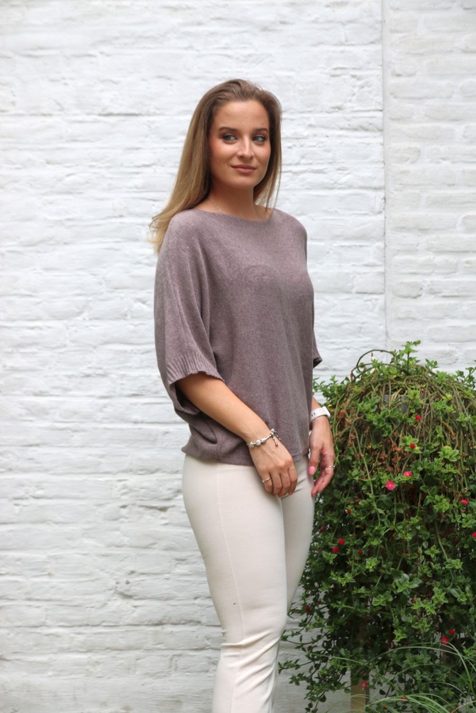 Pull Marley 3/4e vleermuismouw nm50 - Taupe Detail