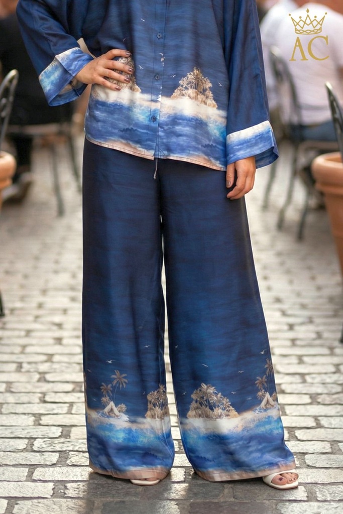 [201573] Tuniek en broek Samuel nm100 palmeiland wijde mouw - Detail