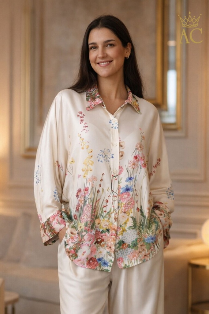 [201575] Tuniek en broek Sepp nm100 wilde bloemen wijde mouw - Detail