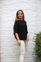 Pull Marley 3/4e vleermuismouw nm50 - Zwart Detail