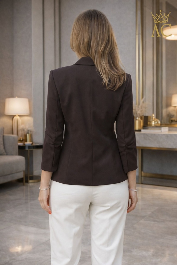 [201206] Blazer Ricardo opgetrokken mouw - Bruin Detail