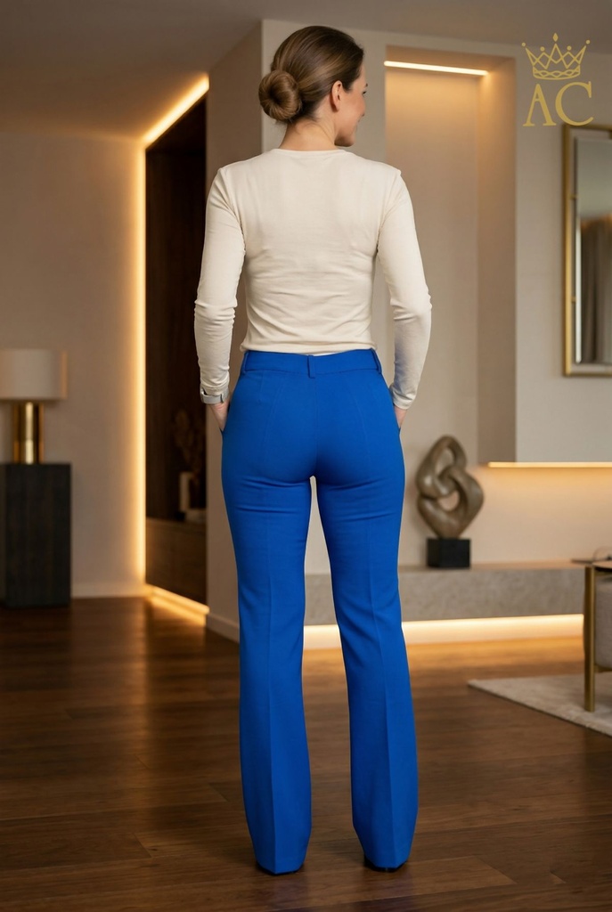 [201203] Klassebroek Rico met olifantenpijp - Koningsblauw Detail