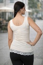 [201317] Tank top Rafi nm95 kanten boord S/M ronde hals  - Beige Detail