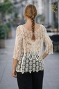 [201474] Tuniek Ome nm100 vlinder gehaakt open hals - Beige Detail
