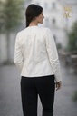 [201414] Korte jacket Nynthe eco leer ronde hals geen kraag - Wolwit Detail