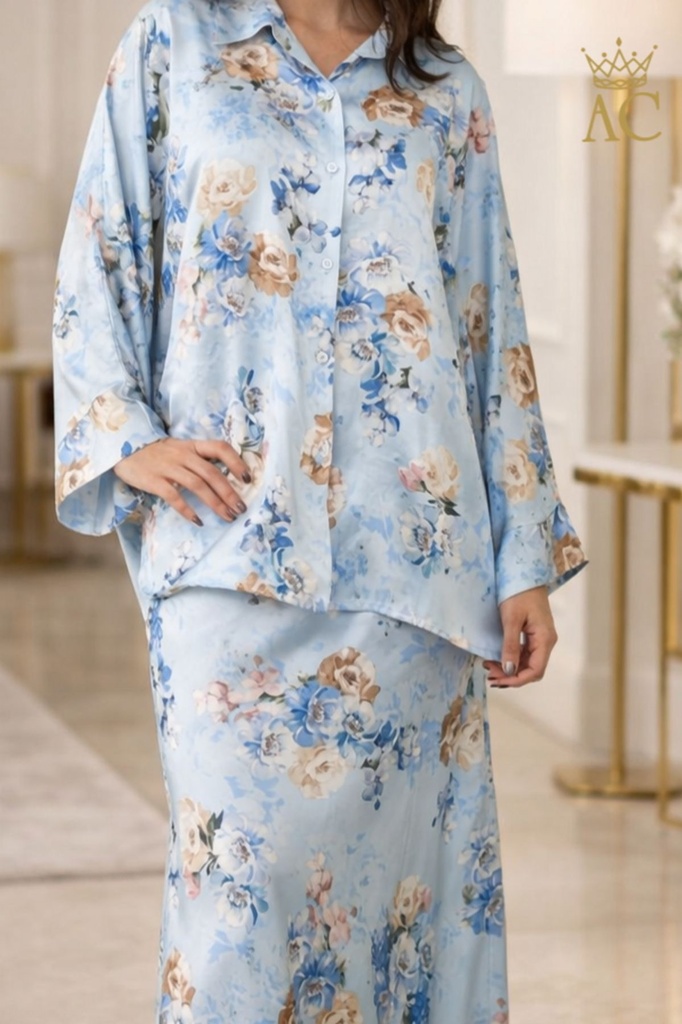 [201576] Tuniek en broek Suus nm100 anemoonboeketjes doorgeknoopt  - Detail