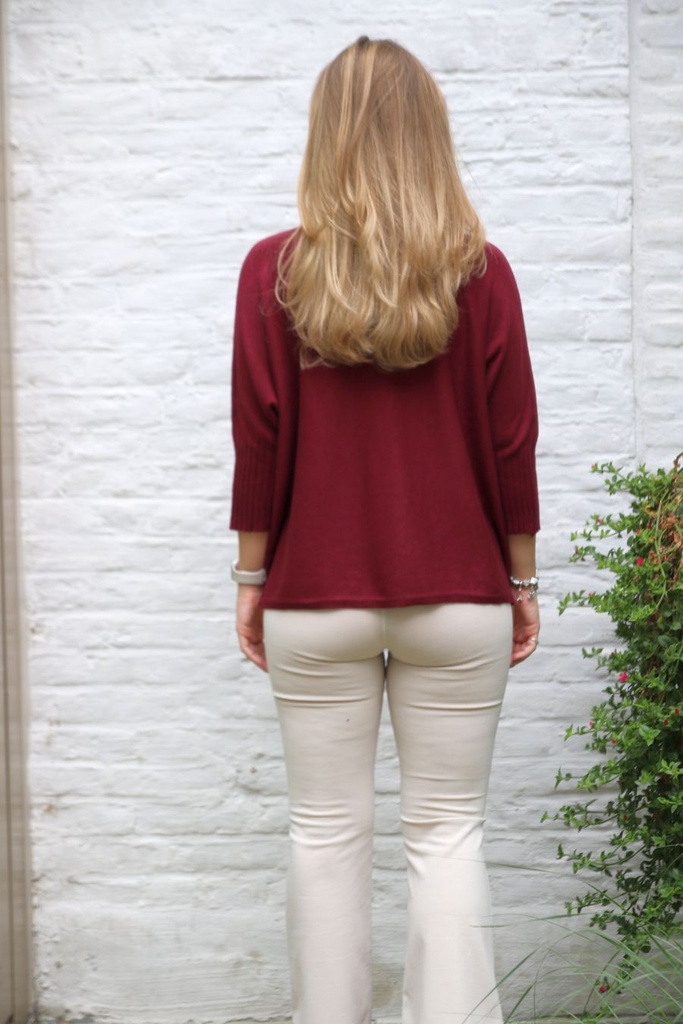 Pull Mart 3/4e mouw nm50 - Bordeaux Detail