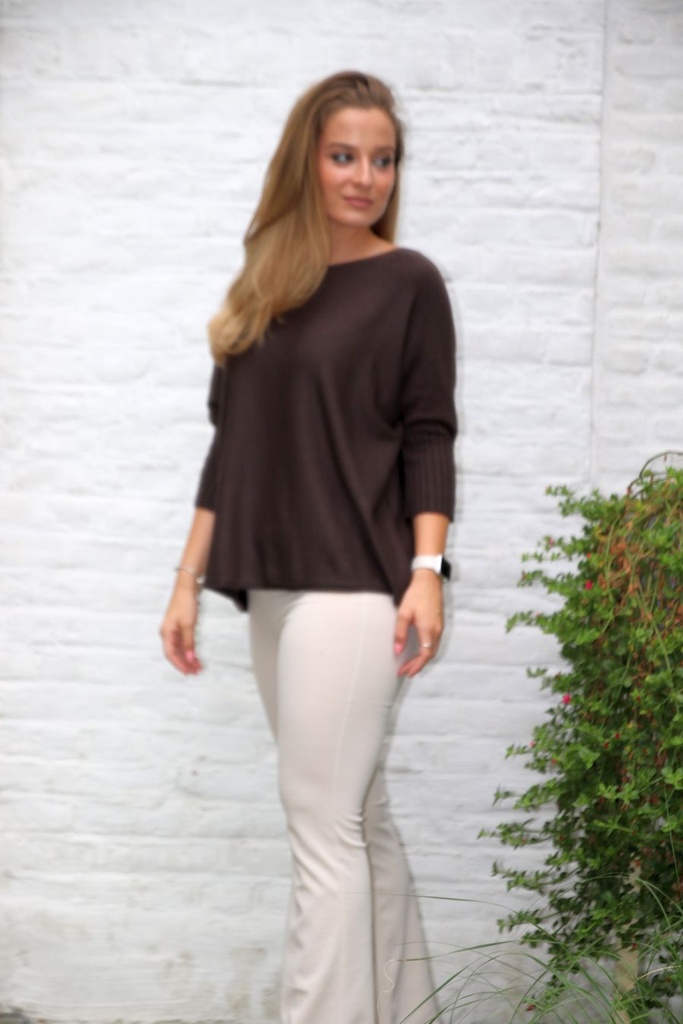 Pull Mart 3/4e mouw nm50 - Bruin Detail
