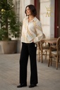 [201300] Blouse Rosan met diagonaal bolletjespatroon nm85 - Wolwit-geel Detail