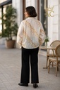 [201300] Blouse Rosan met diagonaal bolletjespatroon nm85 - Wolwit-geel Detail