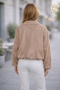 [201412] Jacket Nicci eco suède gepofte zoom ritssluiting - Beige Detail