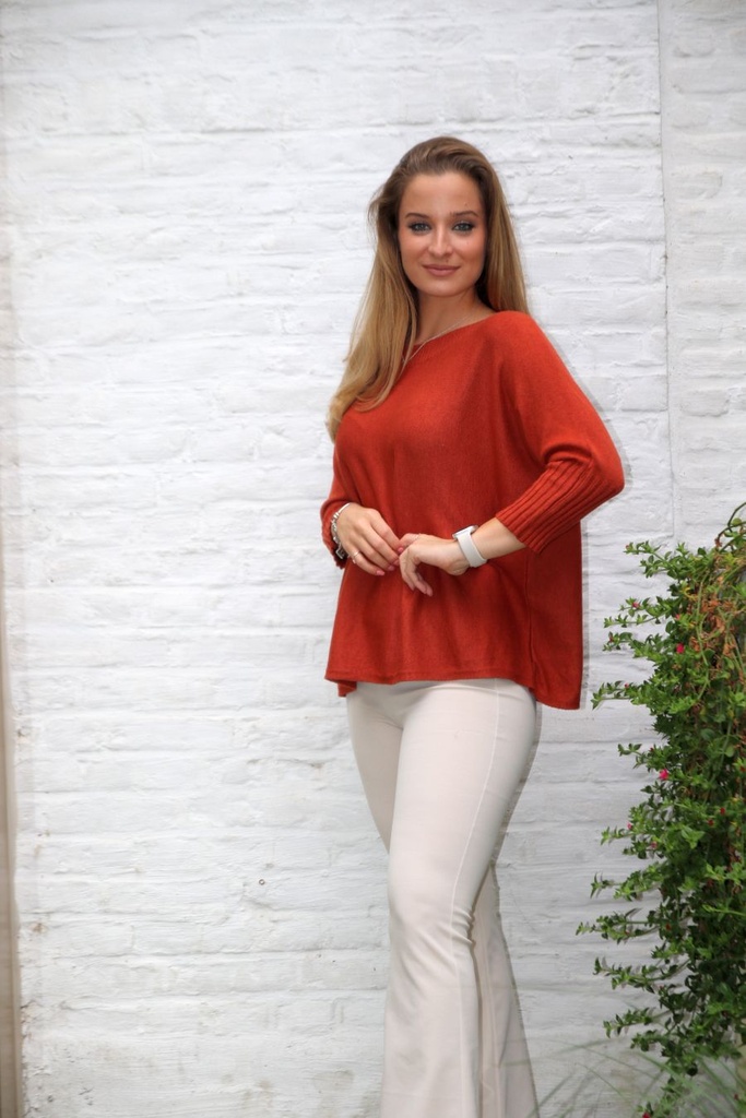 Pull Mart 3/4e mouw nm50 - Roestbruin Detail