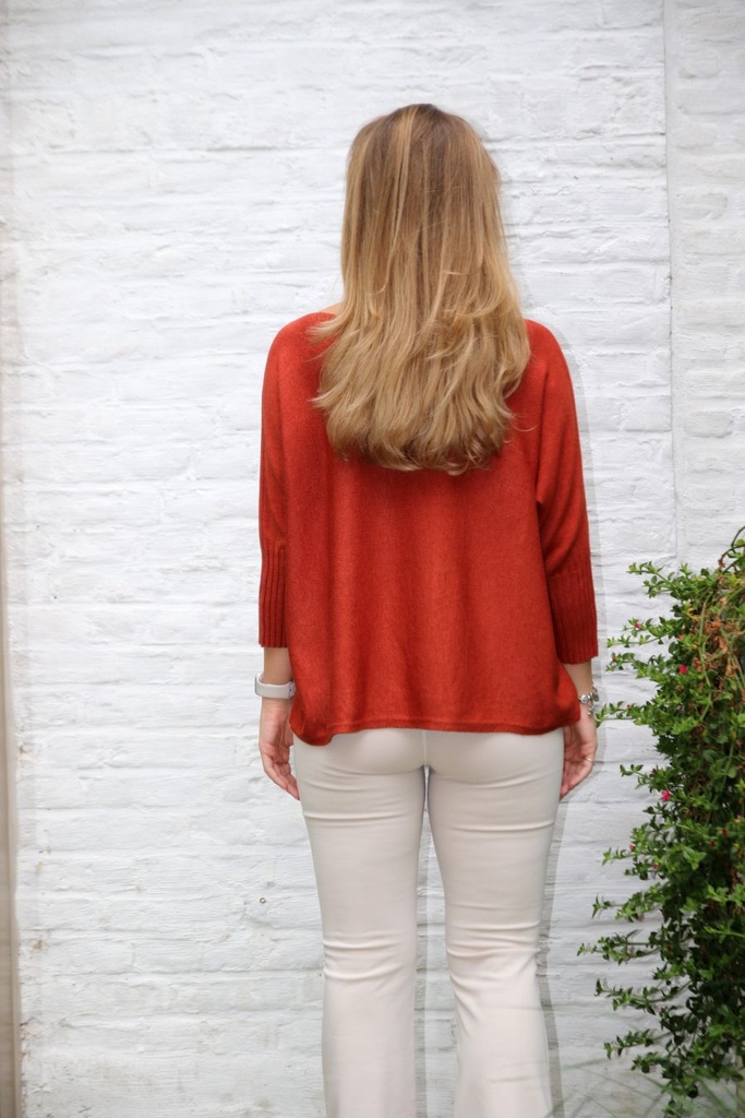Pull Mart 3/4e mouw nm50 - Roestbruin Detail