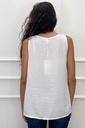 Frilled sleeveless blouse Lorenzo - Wit Detail