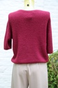 Pull Michael korte mouw met alpacawol - Bordeaux Detail