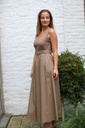Long dress Lex nm90 open neck up viscose jersey - Mokka Detail