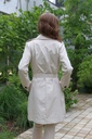 7/8ste jas Lune dubbel rij knopen en puntkraag - Beige Detail