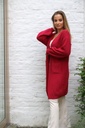 Tricot 7/8ste jas Liya nm25 kraagloze V-hals - Indisch rood Detail