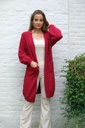 Tricot 7/8ste jas Liya nm25 kraagloze V-hals - Indisch rood Detail
