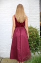 Long dress Lex nm90 open neck up viscose jersey - Bordeaux Detail