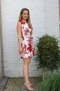 Sleeveless dress Matthijs whimsical flower nm48 - Rood-beige Detail