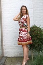 [10017206] Cotton floral dress Marijn nm100 - Bordeaux-groen Detail